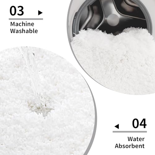 Disolla White Bathroom Rugs 24x36, Microfiber Non-Slip Plush Thick Bath Mat - color: White, size: 2' x 3' (24''x36'' Bathroom Rug)