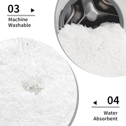 Disolla White Bathroom Rugs 24x48, Microfiber Non-Slip Plush Thick Bath Mat - color: White, size: 2' x 4' (24''x48'' Bathroom Rug)