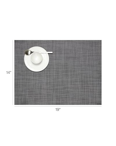 Chilewich Mini Basketweave Placemats, Woven Rectangle Placemats Set of 4 - color: Cool Grey, size: 14"x19"