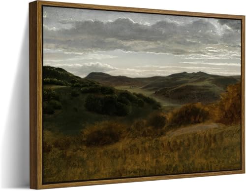 Framed Vintage Landscape Wall Art 10x8 Inch,Vintage Moody Countryside Farmhouse Landscape Painting Print, Retro Canvas Artwork with Floating Frame for Living Room Bedroom Office - color: Framed-1, size: 10"L x 8"W