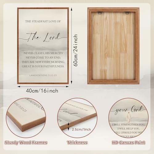 HLNIUC Christian Scripture Framed Wall Art Set of 3,The Lord Your God Is Good Wall Decor(16x24),Inspiring Easter Bible Verse Canvas Artwork,Modern Religious Quotes Prints for Church,Bedroom,LivingRoom - color: Scripture, size: 16"L x 24"W