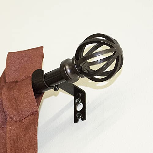 Lumino 5/8" Cage Single Curtain Rod Set 30"-84" Bronze - color: Bronze