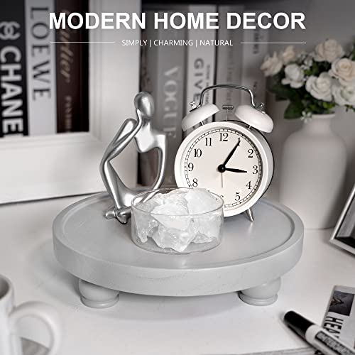 EOSAHR Wood Display Riser: Pedestal Stand for Modern Farmhouse Decor, Gray - color: Gray