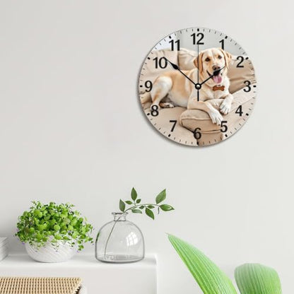Labrador Retriever Wall Clock Yellow Lab Dog Wooden Wall Clock - color: Style-5, size: 12 Inch