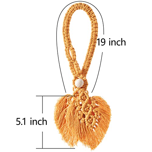 2 Pack Boho Curtain Tiebacks, Orange - color: S3