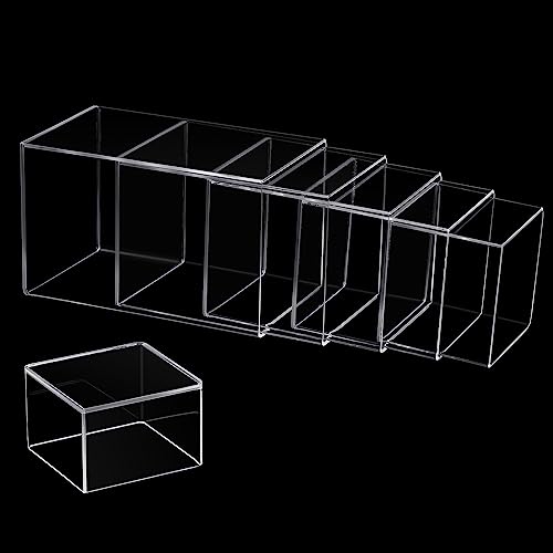 Thyle Square Acrylic Risers Display Stands, Clear, 12 - color: Clear