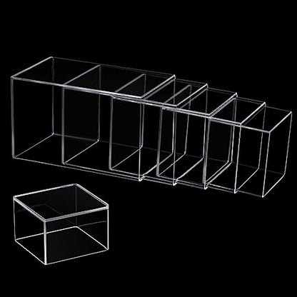 Thyle Square Acrylic Risers Display Stands, Clear, 12 - color: Clear