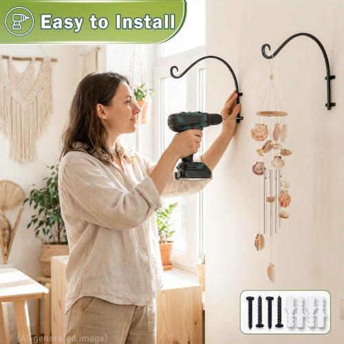 Hanging Plant Brackets Outdoor: 16 Inch 2 Pack Heavy-Duty Plant Hanger - size: 2B-16" 2PCs