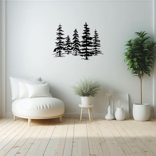 Metal Pine Tree Wall Art Forest Decor