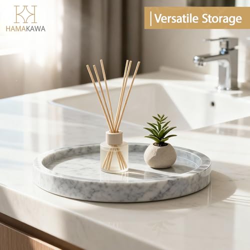 Italian Natural Marble Bathroom Vanity Tray - color: Carrara White