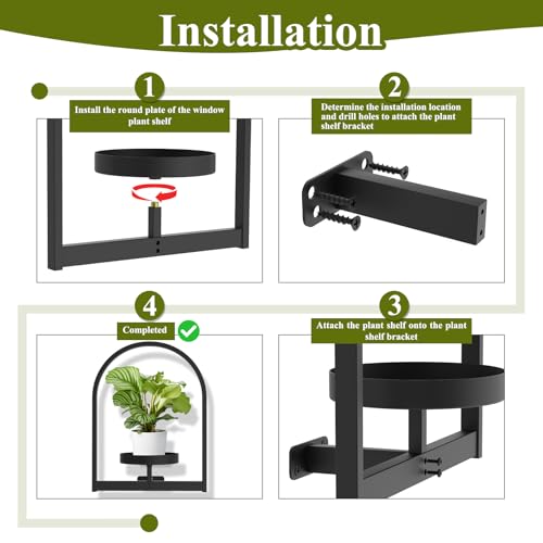 2 Pack Wall Plant Holders, Metal Window Planters Shelves, Black - color: Black 2 Pack