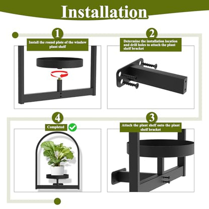 2 Pack Wall Plant Holders, Metal Window Planters Shelves, Black - color: Black 2 Pack