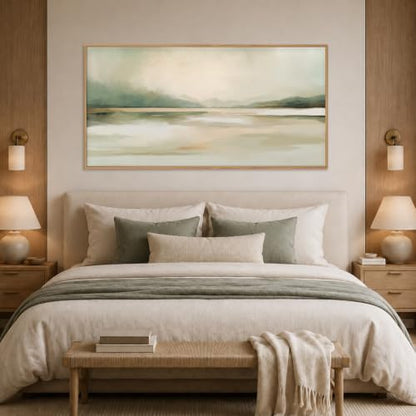 DRACIT Large Abstract Sage Green Pastel Framed Canvas Wall Art Set-20"x40" - color: Abstract Sage Green Pastel Wall Art, size: 40"L x 20"W