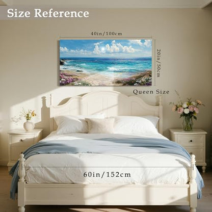 imjiayu Beach Large Wall Art Coastal Landscape Prints for Bedroom 20"x40" - color: Shimmering Sea, size: 40"L x 20"W