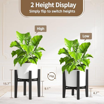 LASZOLA Plant Stand Flower Pot Holder Indoor Adjustable, Bamboo Black - color: 1 Pack Bamboo Black