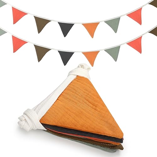 Oudain 2 Pcs Pennant Banner Flags Nursery Garland Triangle, Rustic Color - color: Rustic Color