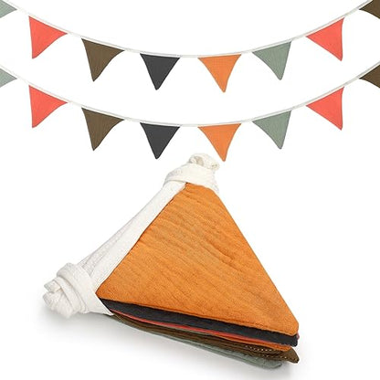 Oudain 2 Pcs Pennant Banner Flags Nursery Garland Triangle, Rustic Color - color: Rustic Color