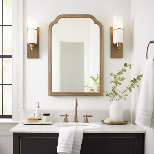 WallBeyond Wood Bathroom Mirrors for Wall Mounted, 20" x 30" Rustic Wood Frame Wall Mirrors Decorative for Living Room or Bedroom Vanity Mirror, Honey-Colored - color: Honeyb New, size: 30"L x 20"W