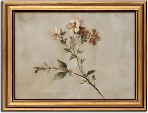 Vintage Gold Framed Wall Art Rustic Wildflower Painting Picture Wall Decor Floral Botanical Poster Print Artwork for Living Room Bedroom Farmhouse Office Home Decoration 9x11inch - color: Wildflower, size: 11"L x 9"W