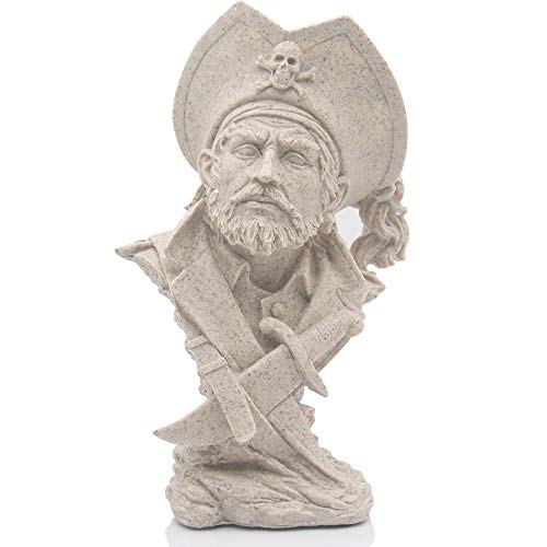 H&W Sandstone Pirate Figurine, Buccaneer Francis Drake Statue Decoration - color: Pirate