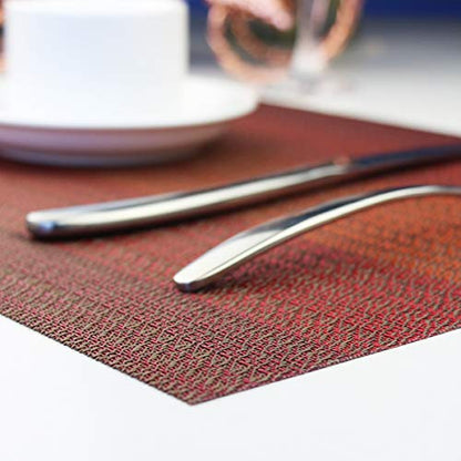 PIGCHCY 72 inches Table Runner,Table Centerpiece, Heat Resistant Vinyl Woven Washable Table Mats Sets (Scarlet Red) - color: Gradient: Red Scarlet, size: 1 Table Runner