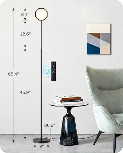 EDISHINE LED Floor Lamp 1300LM Super Bright Reading Floor Lamps Black - color: Black