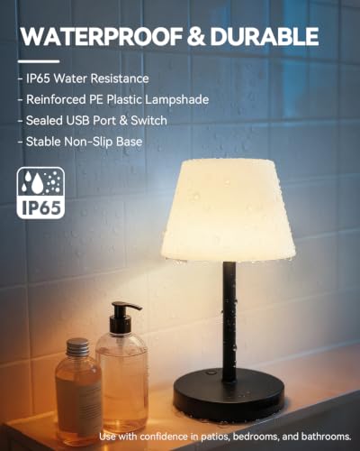 SAIWEYA Outdoor Waterproof Shower Lamp, 5200mAh Rechargeable Bathroom Lamp - color: Black, size: 5200mAh