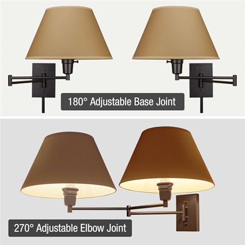 Kira Home Cambridge 15" Modern Swing Arm Wall Sconce with 3-Way Switch - color: Black,Beige Paper Shade
