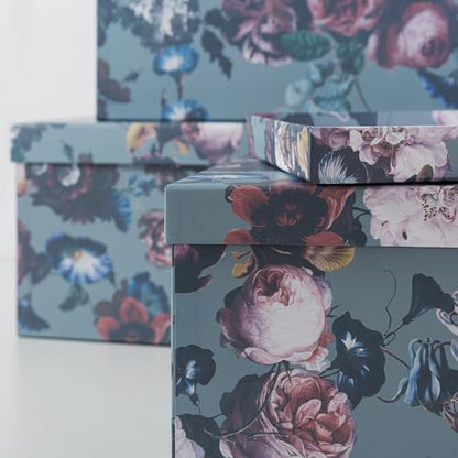 Soul & Lane - Elegance in Bloom Decorative Boxes with Lids, Set of 3 - color: Elegance in Bloom