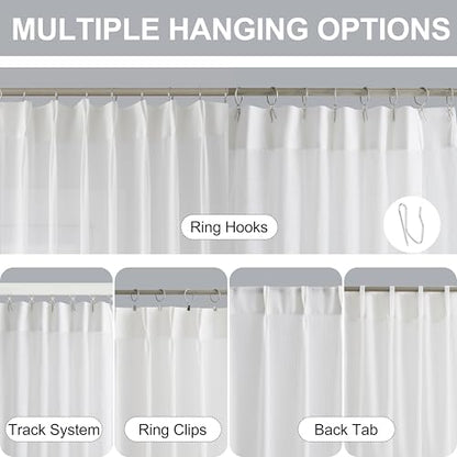 Vision Home White Pinch Pleated Sheer Curtains 40Wx90L 2 Panels - color: White, size: 40"W x 90"L (Pack of 2)