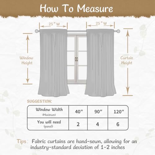 LAMIT Linen Cafe Curtains 24 Inch Length for Small Windows, 2 Panels - color: Natural, size: 25"W x 24"L (Pack of 2)