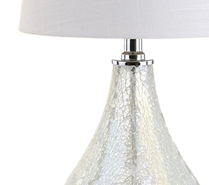 JONATHAN Y Mona Coastal Mini LED Table Lamp 20" Bedside, Mosaic White - color: White