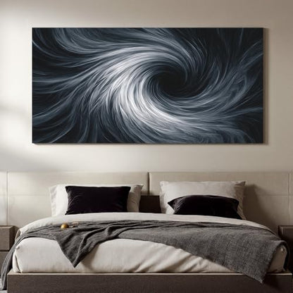 YISXINOAG Black White Abstract Wall Art Modern Spiral Painting 29"X58" - color: black white, size: 58"L x 29"W