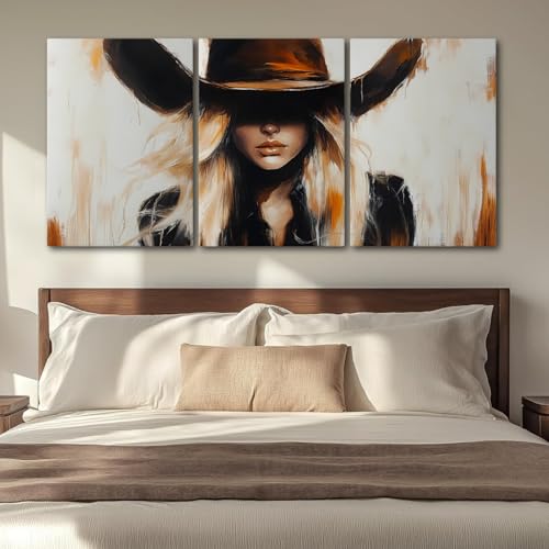 Wivsev Western Cowgirl Wall Art,Western Canvas Wall Art Prints,Cowgirl Picture Wall Decor For Bedroom,Living Room,Office Home Decorations (12" x 18" x 3 pcs) - size: 12" x 18" x 3 pcs