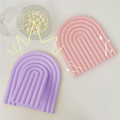 Desk Makeup Mirror,Small Cute Vanity Mirror for Office Cubicle Table,Pink - color: Pink