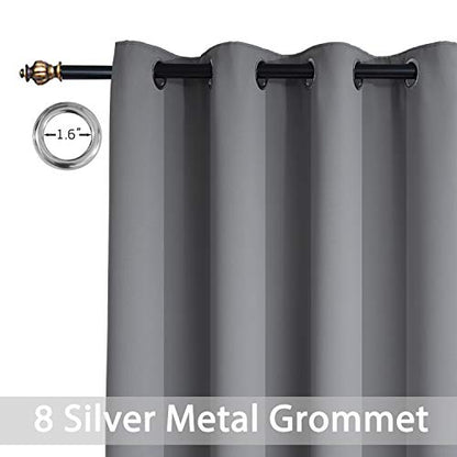 Yakamok Grey Room Darkening Curtains 52x63 inch Gray Grommet-Living Room - color: Grey, size: 52"W x 63"L (Pack of 2)