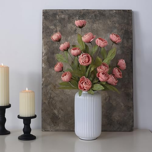 6 Pcs 27" Faux Silk Peony Artificial Flowers Stems for Vase (Dusty Pink) - color: Dusty Pink