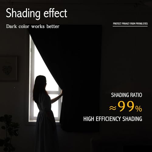 Self Adhesive Curtains, Stick Curtain Blackout Shades Window Cover Curtains for Living Room No Drilling, 35" W X 59" L, Brown, 1 Panel - color: Brown, size: 35"W x 59"L (Pack of 1)