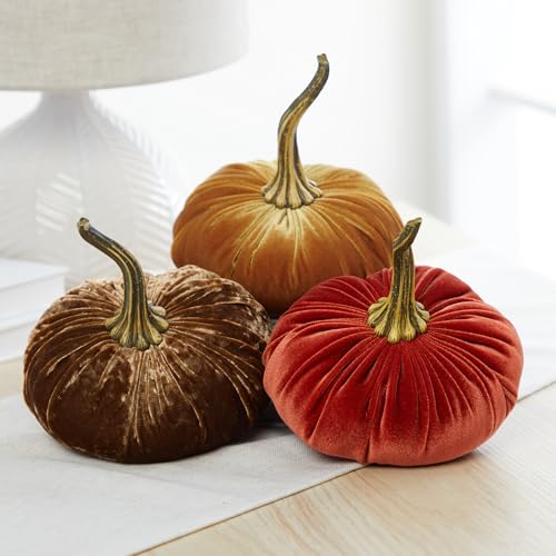Your Heart's Content Gold 6.25 inch Velvet Pumpkin (Gold) - color: Gold