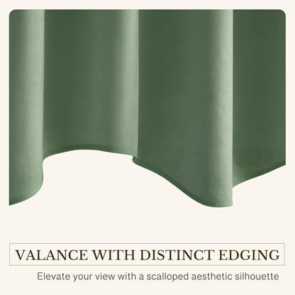 StangH Sage Green Valance for Windows 52x18 Inch, 1 Panel - color: Sage Green, size: 52"W x 18"L (Pack of 1)