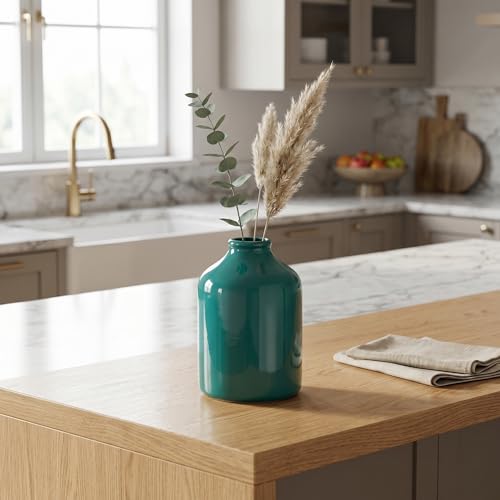 Sunddo Green Ceramic Vase, 8 Inch - color: Dark Green, size: 8 inch