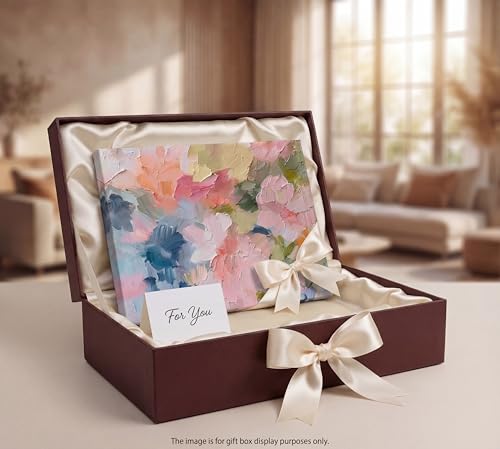 KKJ Abstract Floral Canvas Wall Art, Pastel Floral Picture, Canvas Wrap - size: 16"L x 12"W
