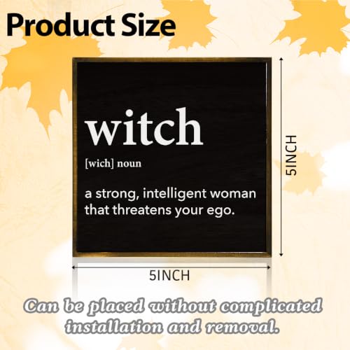 Witch Definition Black Halloween Wood Decor Sign for Table Shelf Decor2212 - color: Witch