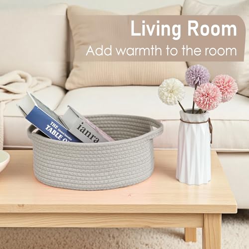 JMvicyroam Small Woven Basket, Empty Gift Basket, Grey/1 Pack - color: Grey, size: 1 Pack