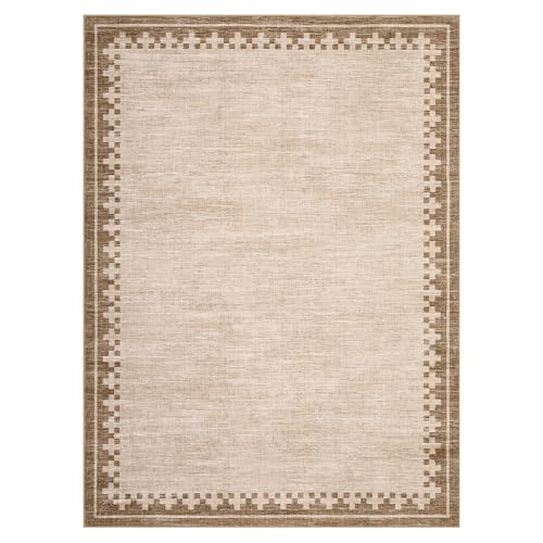 GarveeHome Living Room Rug 4x6 Washable Cross Bordered Soft Throw Carpet - color: Beige, size: 4' x 6' (Rectangular)