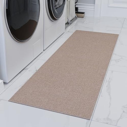 Ottomanson Door Mat Indoor Entryway Runner Rug – Non-Slip Durable Low-Pile Runner with Stain-Resistant Surface, 20" x 59", Beige - color: Beige