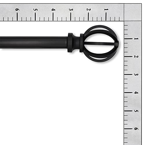 Lumino 5/8" Cage Single Curtain Rod Set 30"-84" Black - color: Black