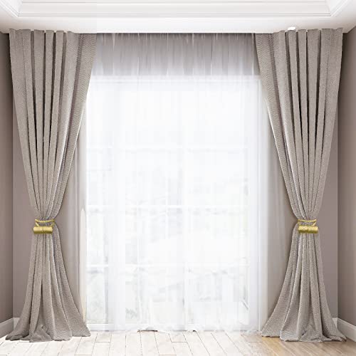 YUNGOO 18 Inch Strong Magnetic Curtain Tiebacks, Curtain Holdbacks Modern Upgrade Strong 2021 New Twisted Style Decorative Drapery Rope Tie Backs (Gold, 2) - color: Gold