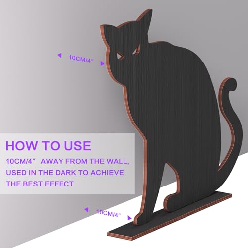 2PCS Halloween Black Cat Decoration for Indoor Outdoor Home Table Decor