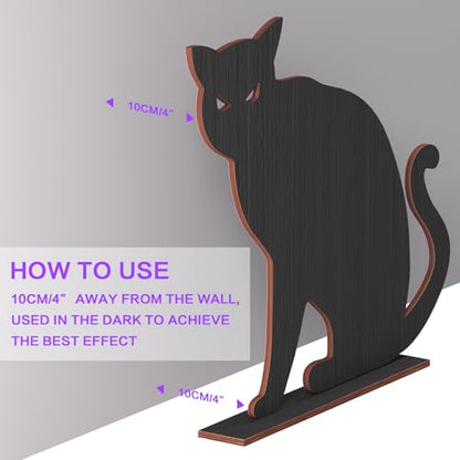 2PCS Halloween Black Cat Decoration for Indoor Outdoor Home Table Decor